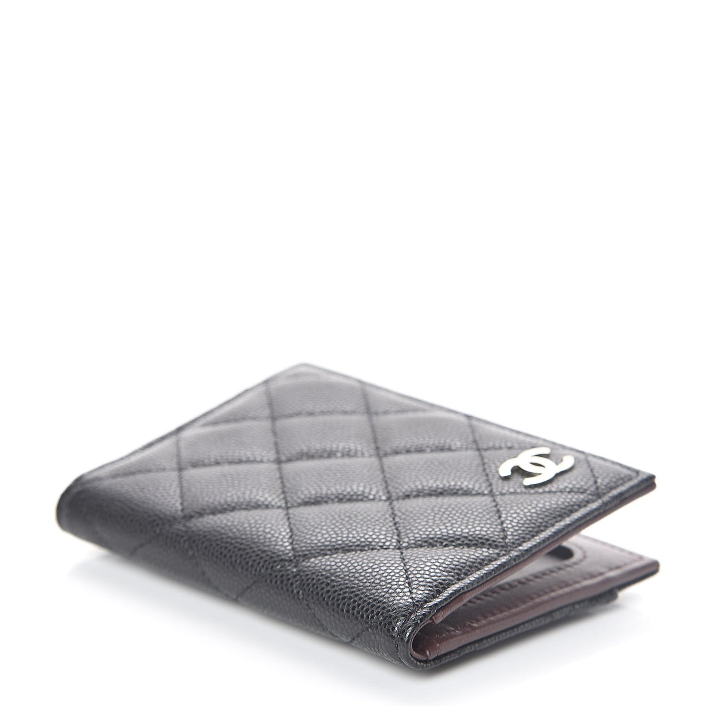 Caviar Quilted Card Holder Wallet Black