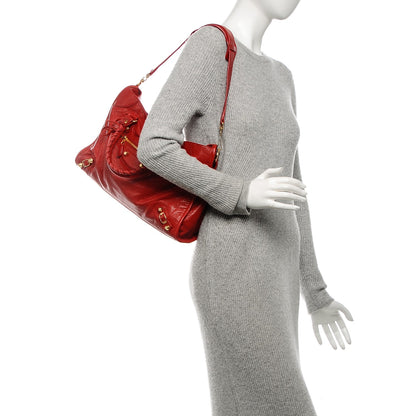Balenciaga Agneau Giant 12 Gold Hardware City Rouge Lipstick 2 of 6