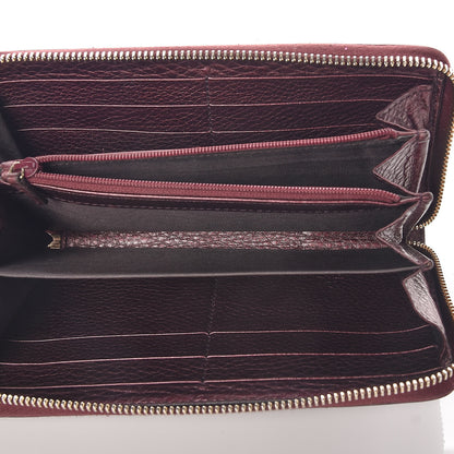 Gucci Metallic Cellarius Calfskin Soho Zip Around Wallet Classic Burgundy 5 of 13