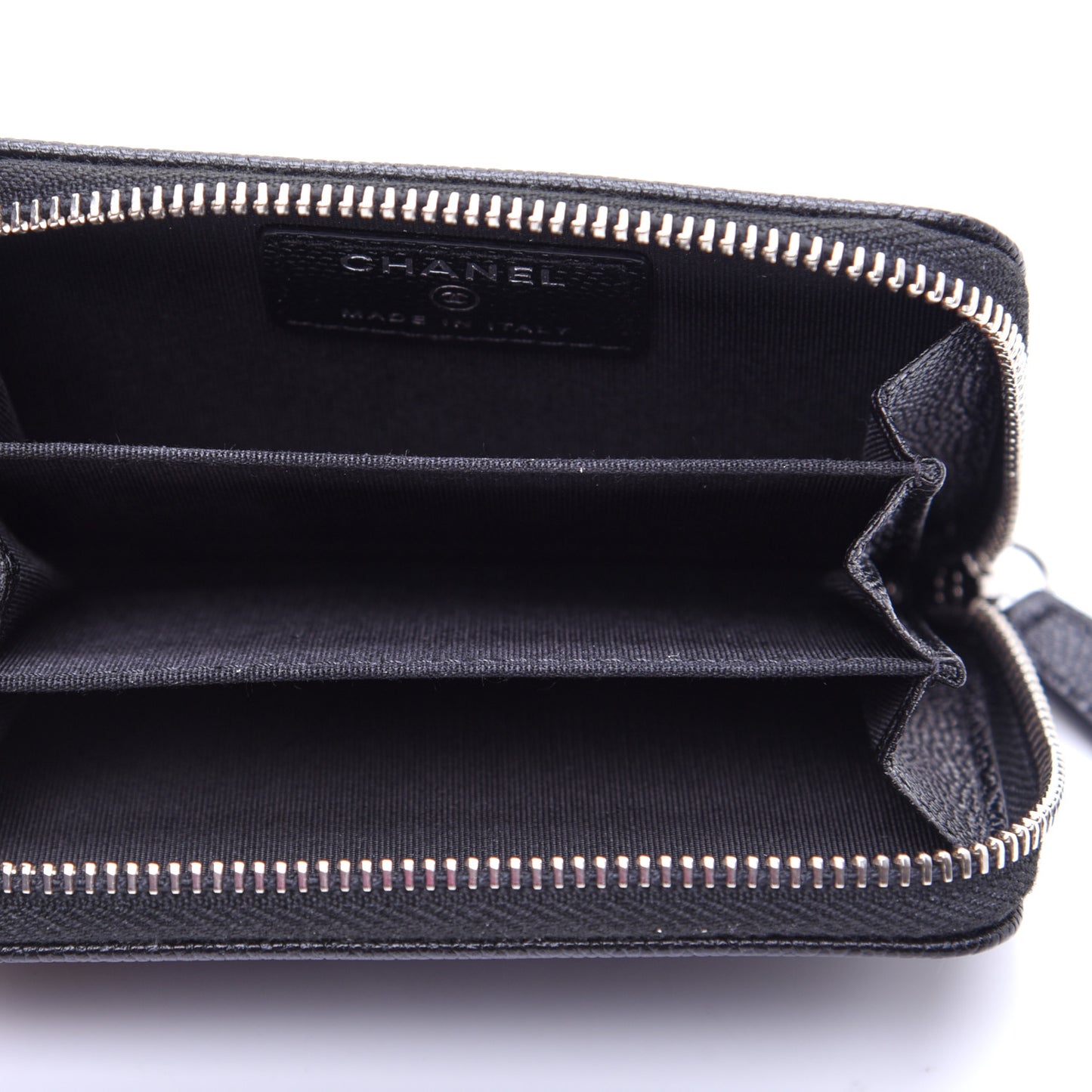 Caviar CC Small Zip Around Coin Purse Black Blue Green