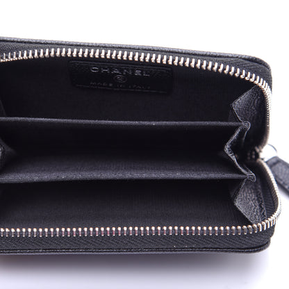 Chanel Caviar CC Small Zip Around Coin Purse Black Blue Green 5 of 11