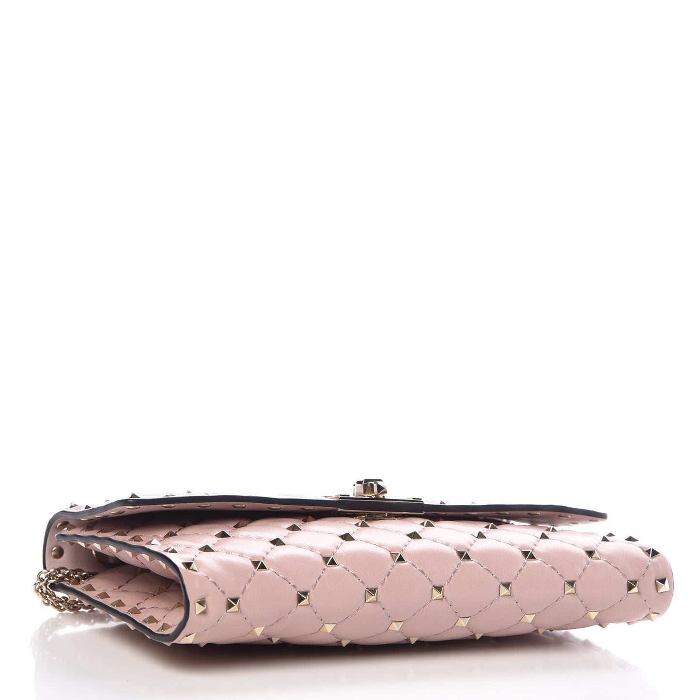 Nappa Rockstud Spike Wallet on Chain Water Rose