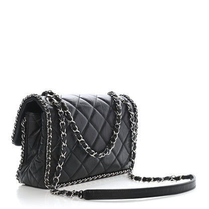 Chanel Crumpled Calfskin Medium Chain Flap Black 3 of 9