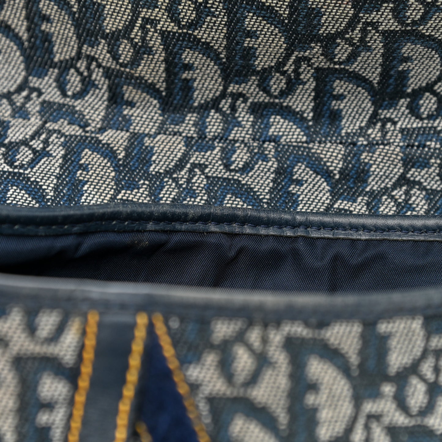 Monogram Double Saddle Bag Navy Blue