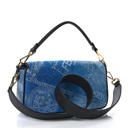 Fendi X VERSACE Denim Fendace Patchwork Baguette Blue 3 of 8