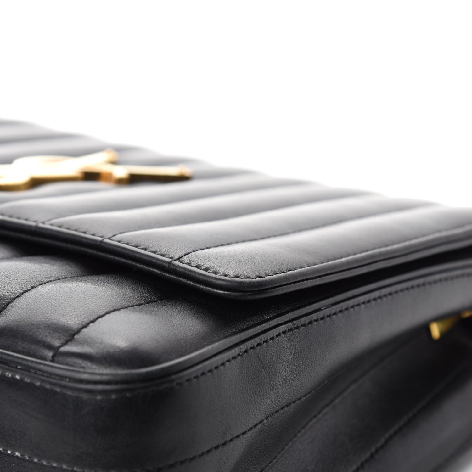 Saint Laurent Lambskin Matelasse Monogram Large Vicky Chain Bag Black 9 of 14