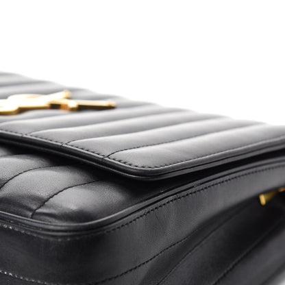 Saint Laurent Lambskin Matelasse Monogram Large Vicky Chain Bag Black 9 of 14