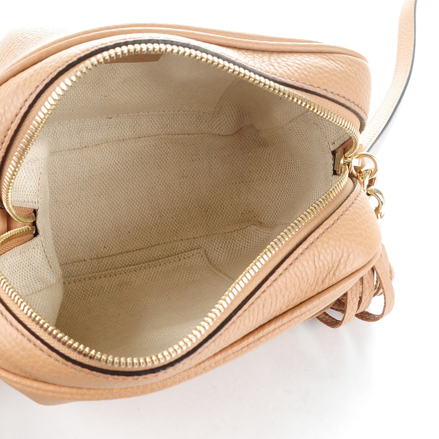 Pebbled Calfskin Small Soho Disco Bag Rose Beige