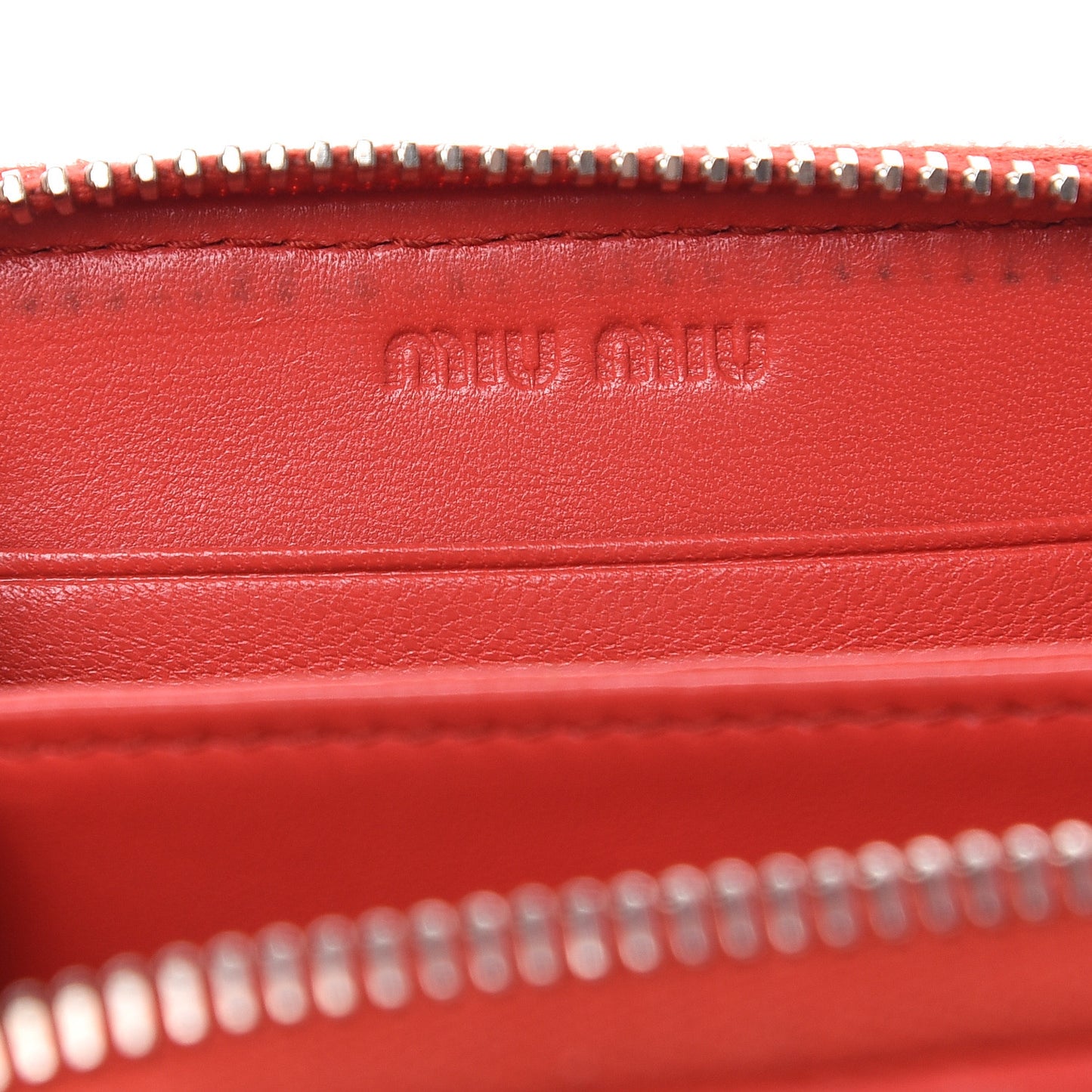 Nappa Matelasse Zip Around Compact Wallet Fuoco