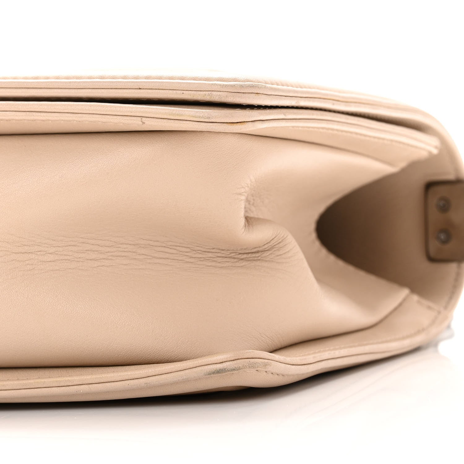 Chanel Calfskin Chevron Chain Medium Boy Flap Beige 10 of 10