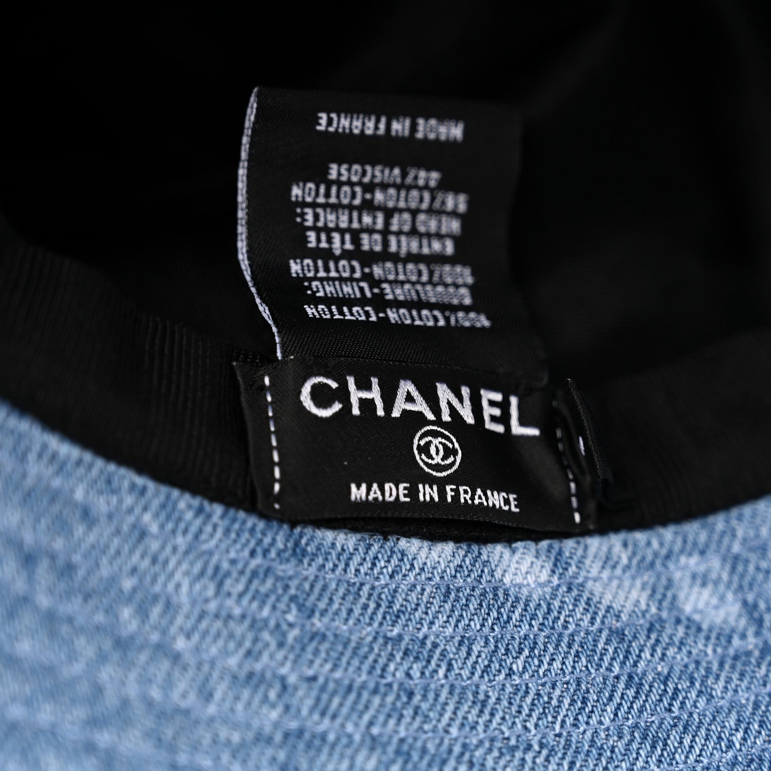 Chanel Denim Printed Bucket Hat S Blue 6 of 6