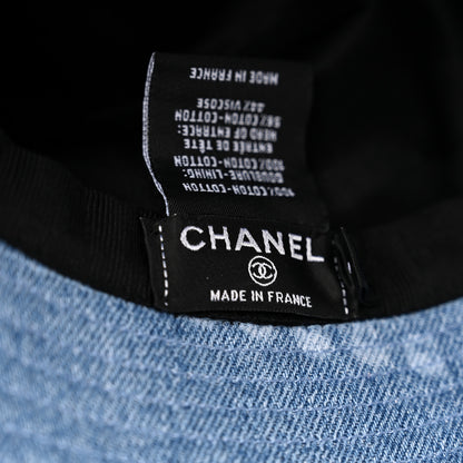 Chanel Denim Printed Bucket Hat S Blue 6 of 6