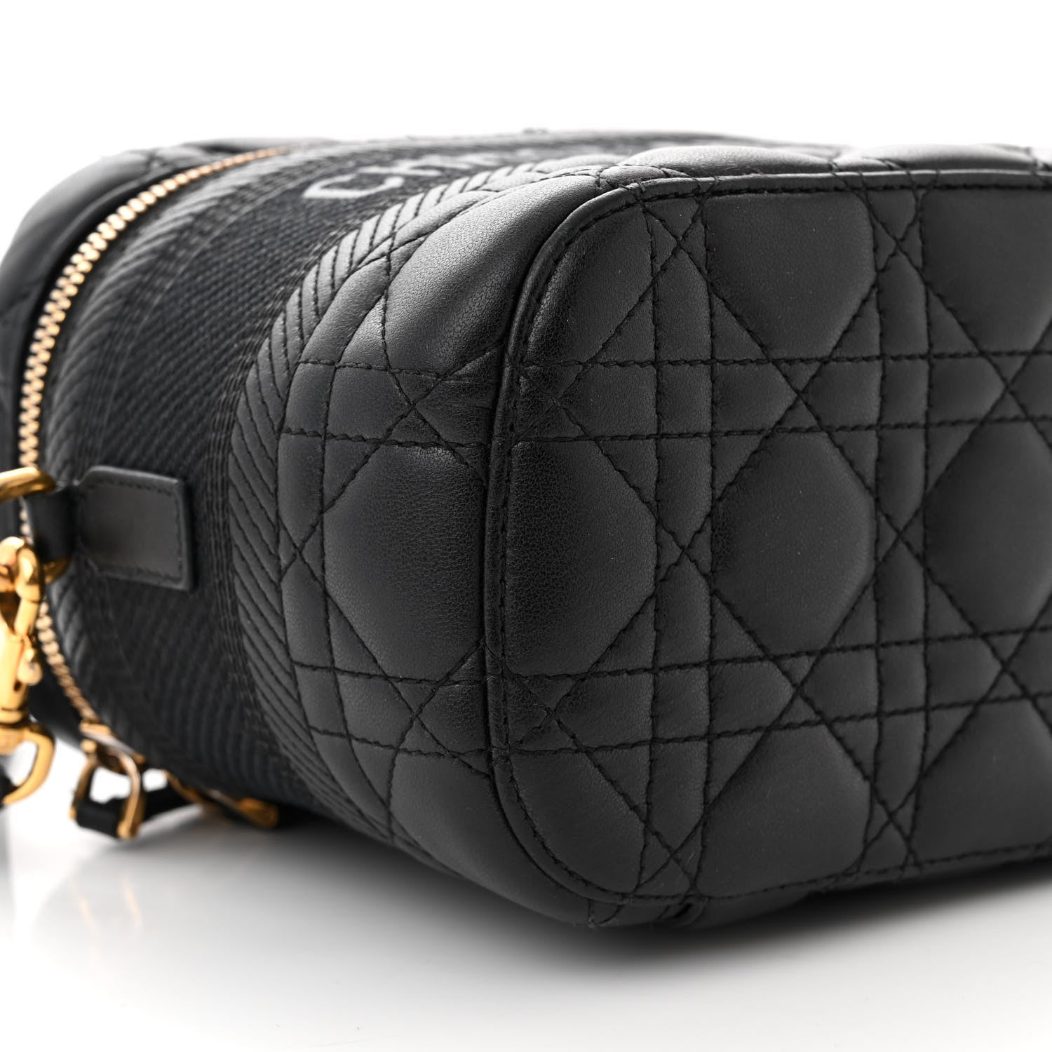 Christian Dior Lambskin Cannage Small Diortravel Vanity Case Black 8 of 12
