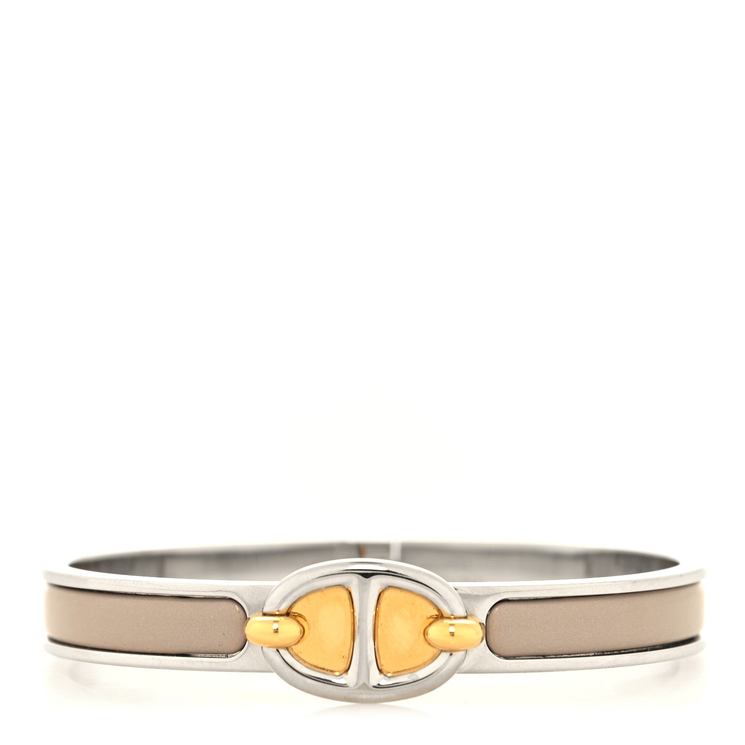 Hermes Enamel Mini Clic Chaine d'Ancre Bracelet PM Marron Glace 1 of 5