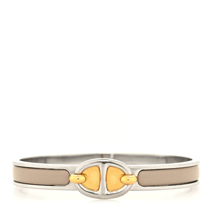 Hermes Enamel Mini Clic Chaine d'Ancre Bracelet PM Marron Glace 1 of 5