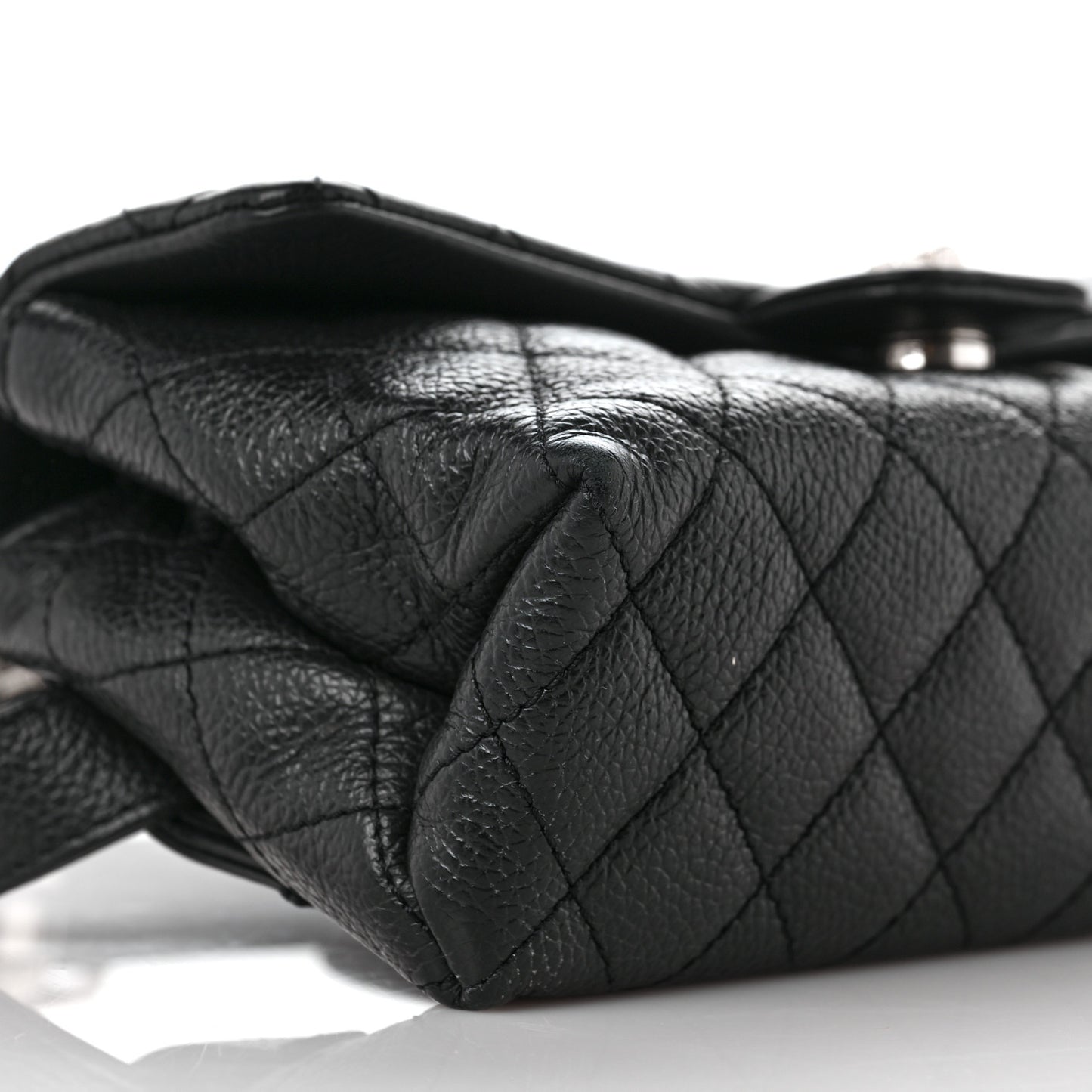 Grained Calfskin Quilted 2.55 Reissue Flap Belt Bag Clutch Black