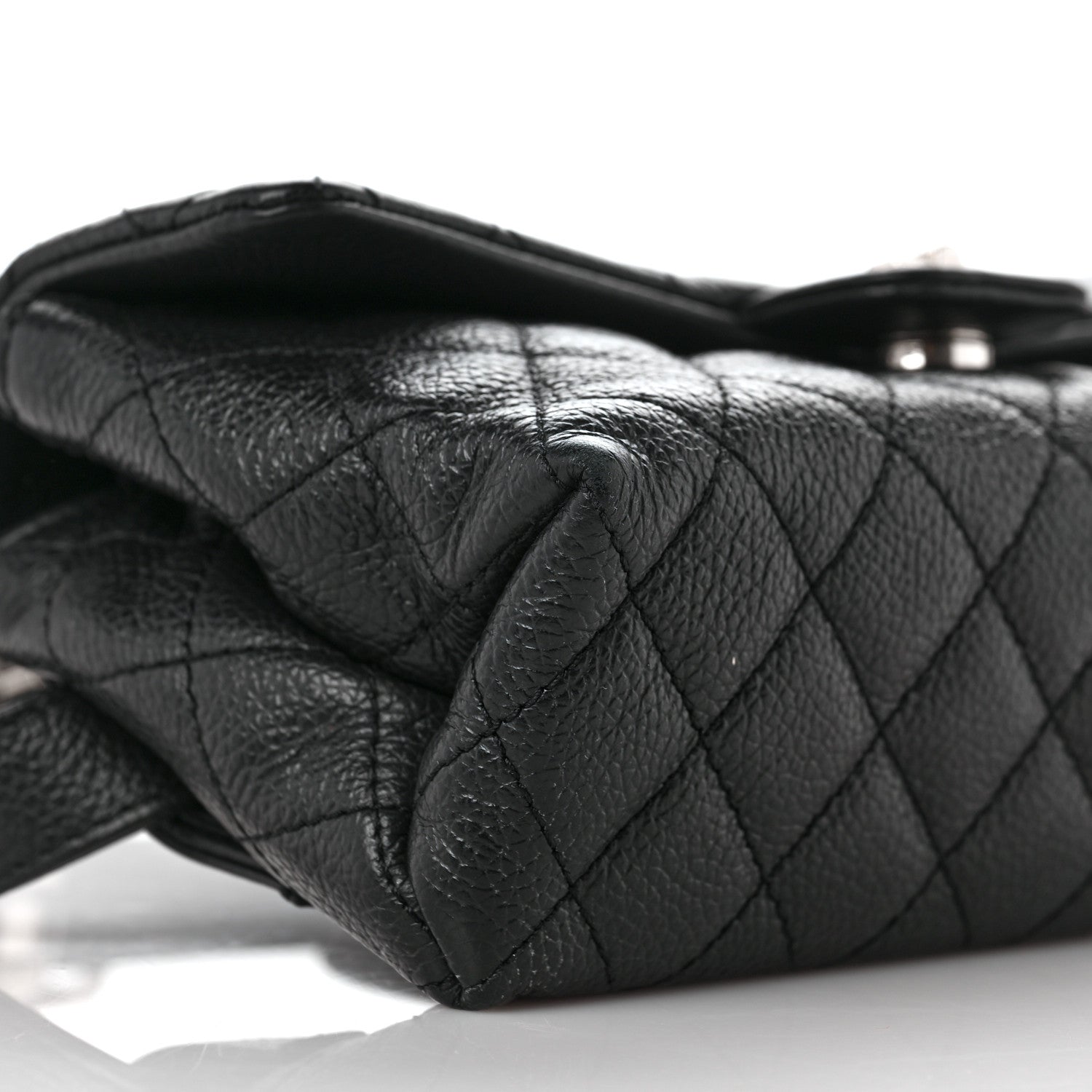 Chanel Grained Calfskin Quilted 2.55 Reissue Flap Belt Bag Clutch Black 8 of 9