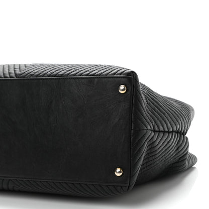 Chanel Wrinkled Lambskin Chevron Quilted Surpique Tote Black 10 of 11