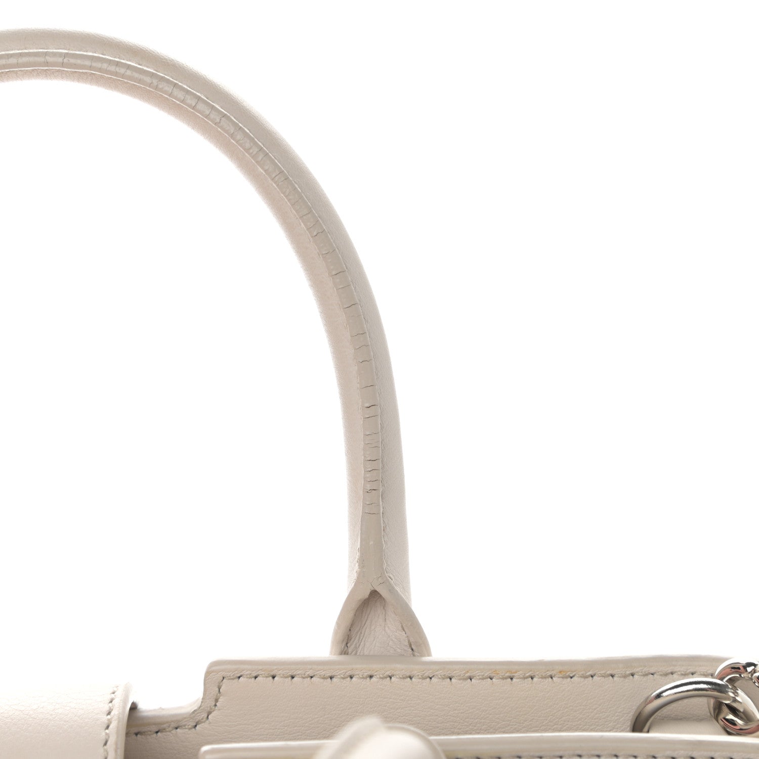 Saint Laurent Smooth Calfskin Heart Embroidered Baby Monogram Downtown Cabas New Milk 17 of 20
