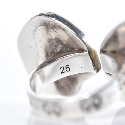 Gucci Sterling Silver GucciGhost Hamlet Skull Double Ring 25 4 of 5