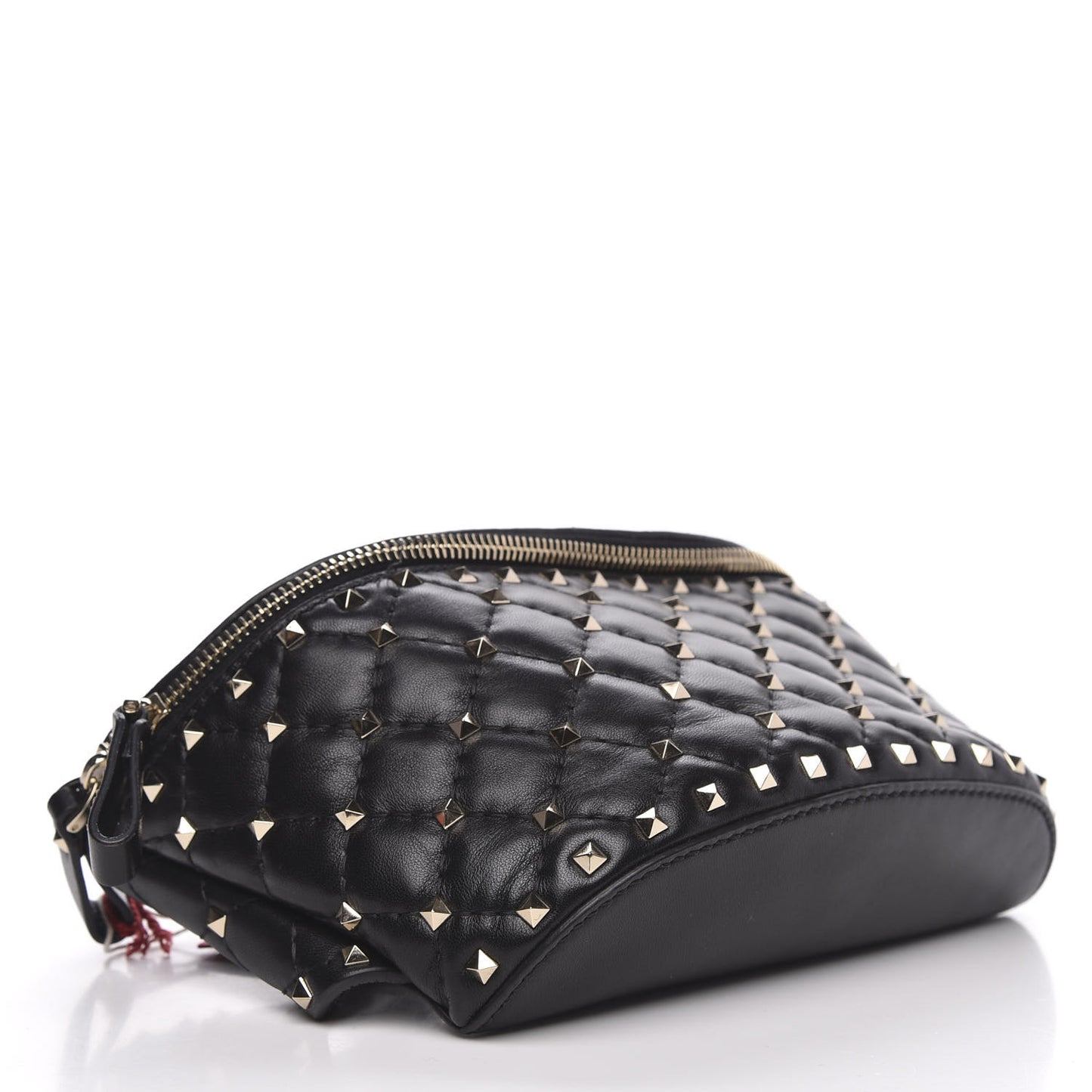 Lambskin Rockstud Spike Belt Bag 75 Black