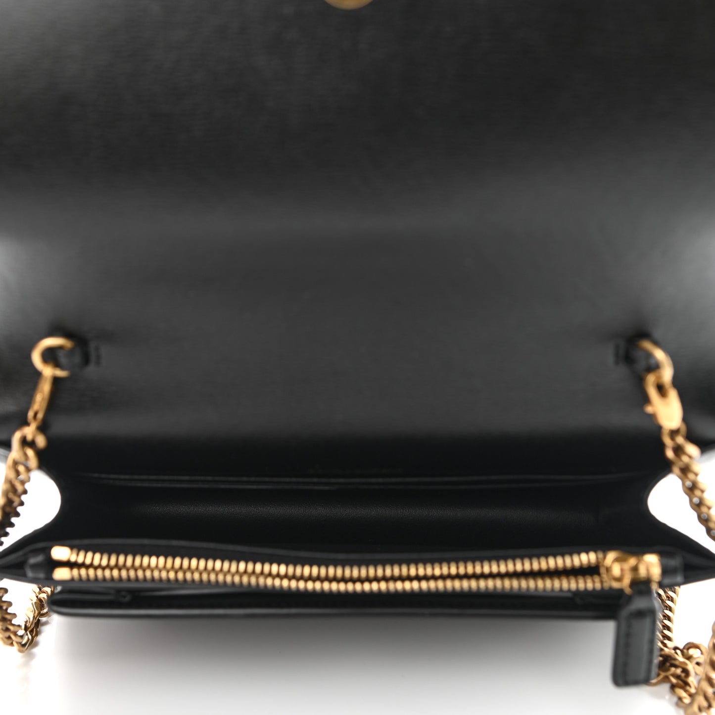 Calfskin Monogram Sunset Chain Wallet Black