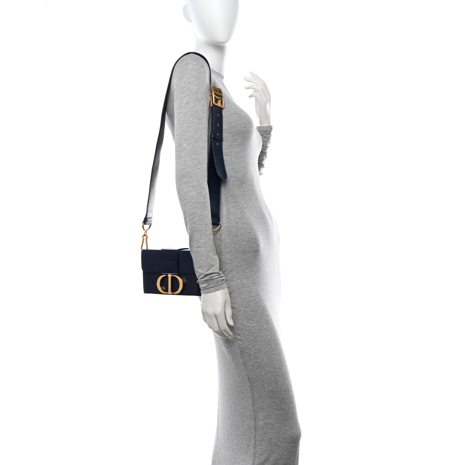 Christian Dior Smooth Calfskin 30 Montaigne Box Bag Navy 2 of 10