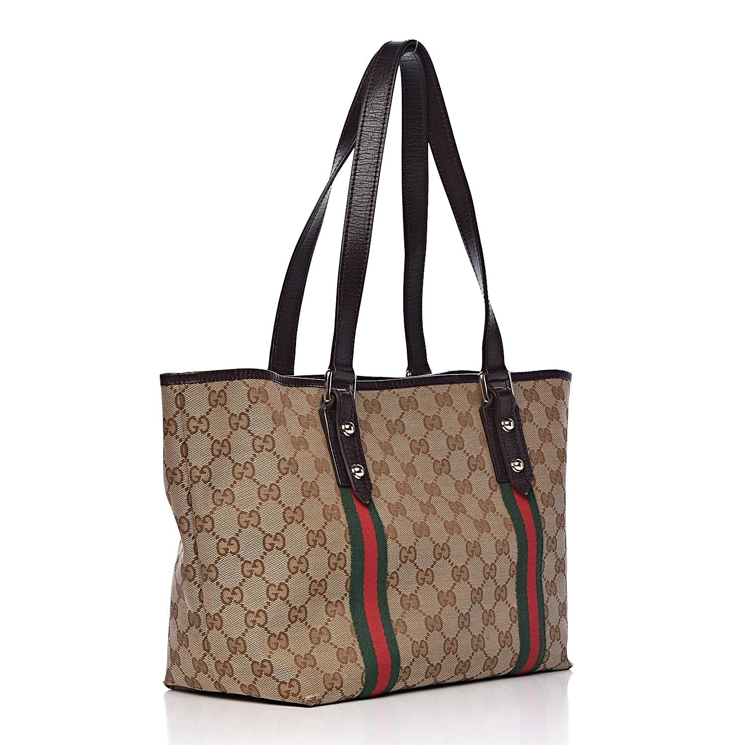 Gucci Monogram Medium Jolicoeur Tote Dark Brown 3 of 13