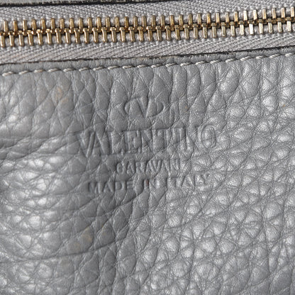 Valentino Garavani Pebbled Calfskin Large Rockstud Flip-Lock Messenger Bag Grigio Perla 6 of 14