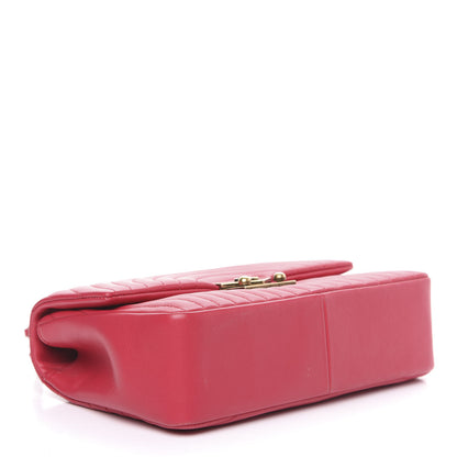 Chanel Lambskin Borse Romane Single Flap Dark Pink 3 of 10