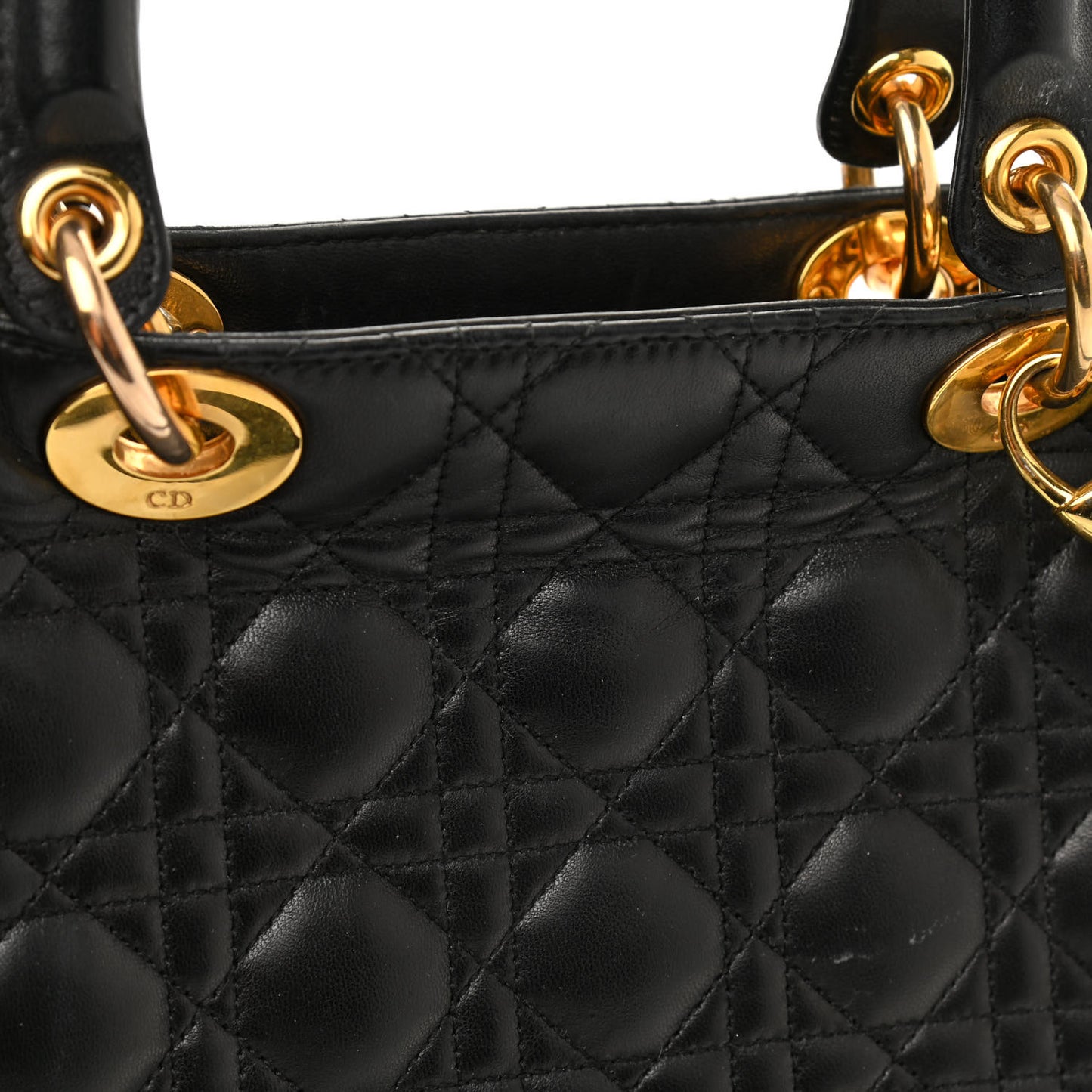 Lambskin Cannage Large Lady Dior Black