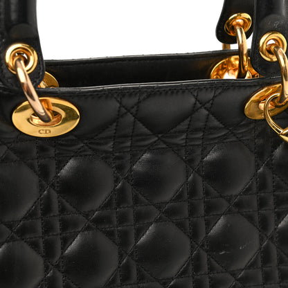 Christian Dior Lambskin Cannage Large Lady Dior Black 12 of 17