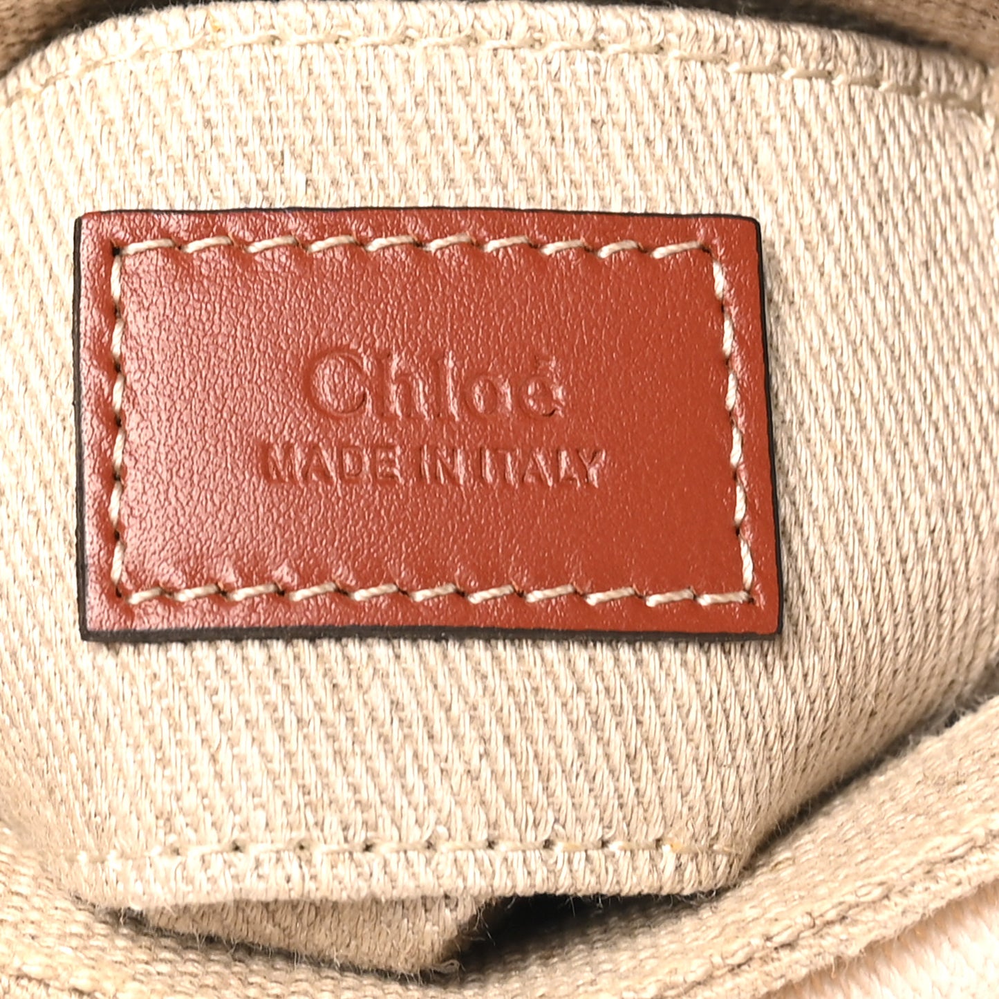 Cotton Calfskin Nano Woody Ribbon Tote White Brown
