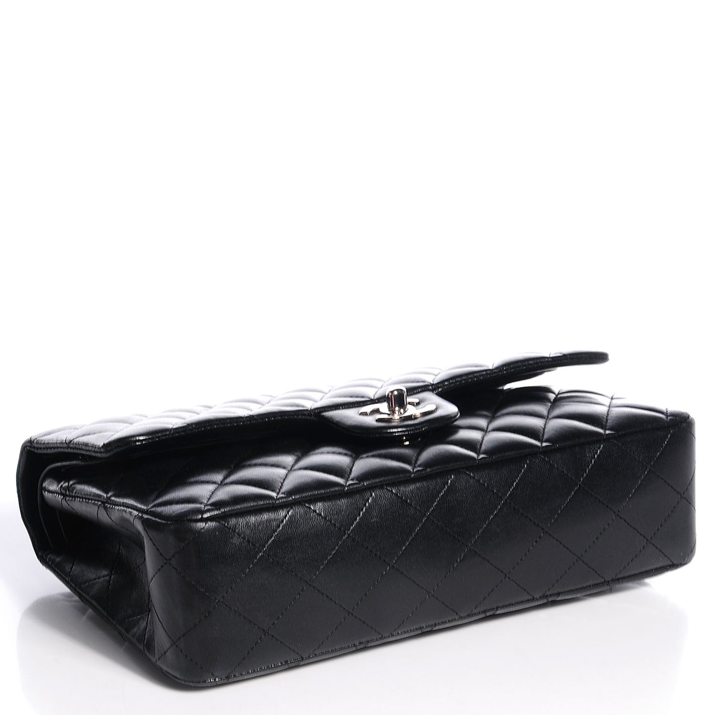 Lambskin Medium Double Flap Black
