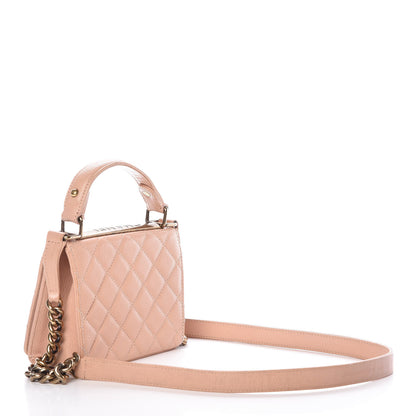 Chanel Goatskin Quilted Small Rita Top Handle Flap Pink 3 of 14