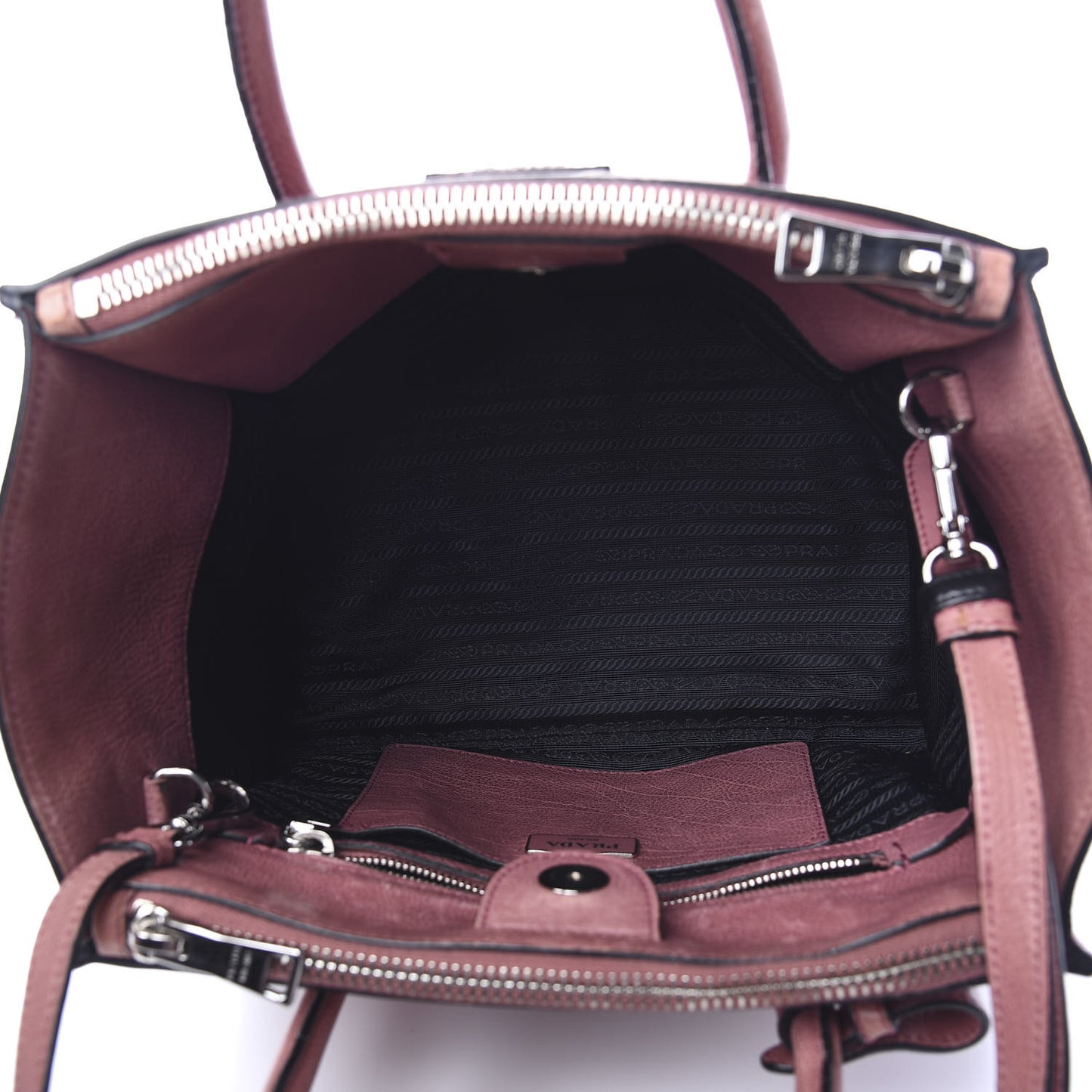 Glace Calf Small Twin Pocket Tote Pink