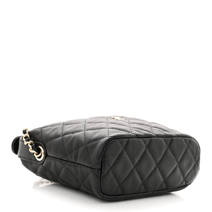 Chanel Caviar Quilted Hobo Clutch With Chain Black 4 of 10