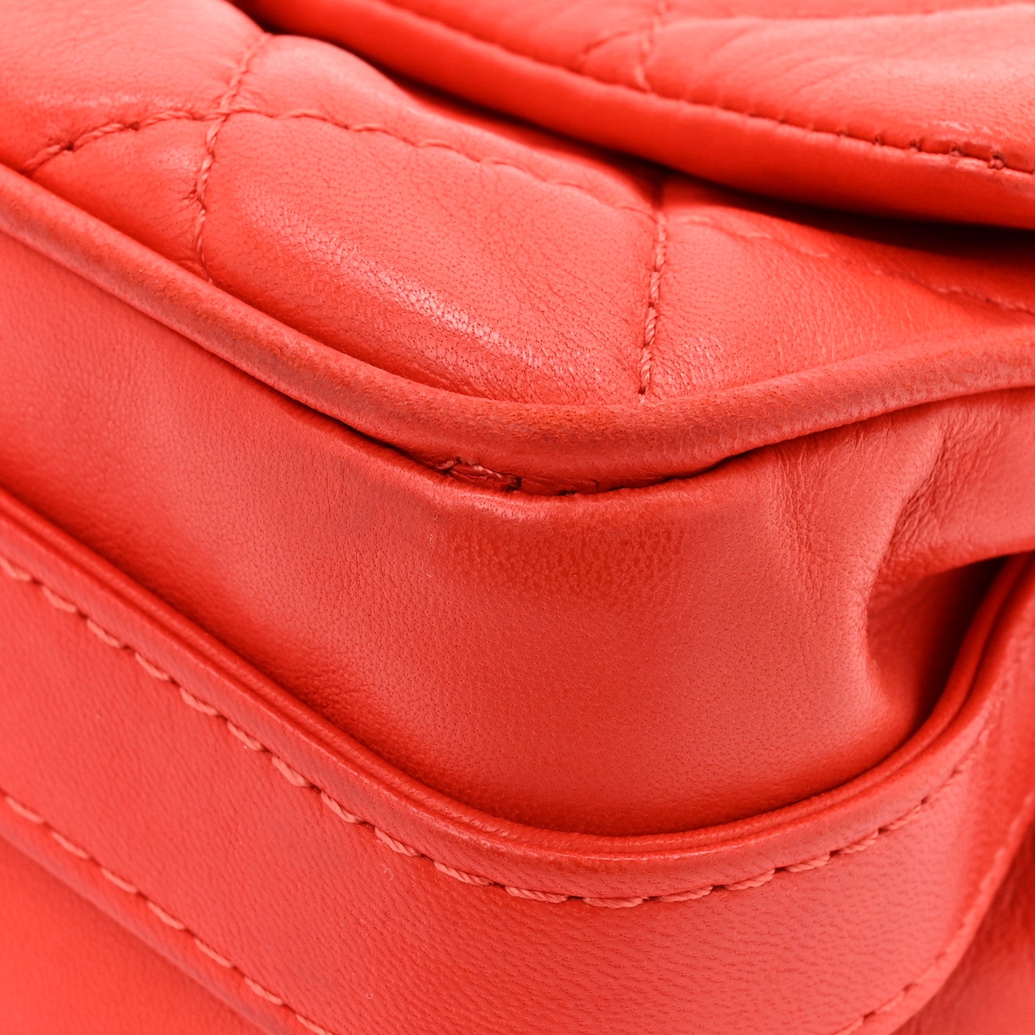 Chanel Lambskin Quilted Medium Icons Secret Label Flap Coral 10 of 12