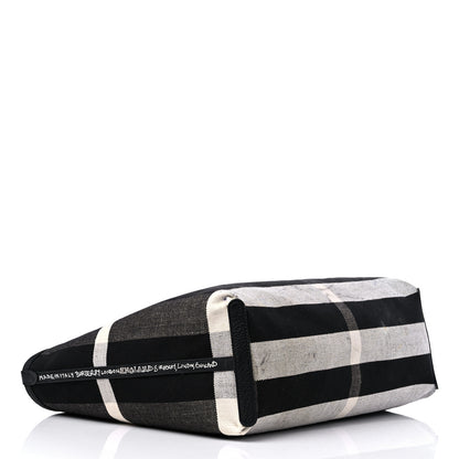 Burberry Coated Canvas Mega Check Medium Doodle Tote Black White 14 of 22