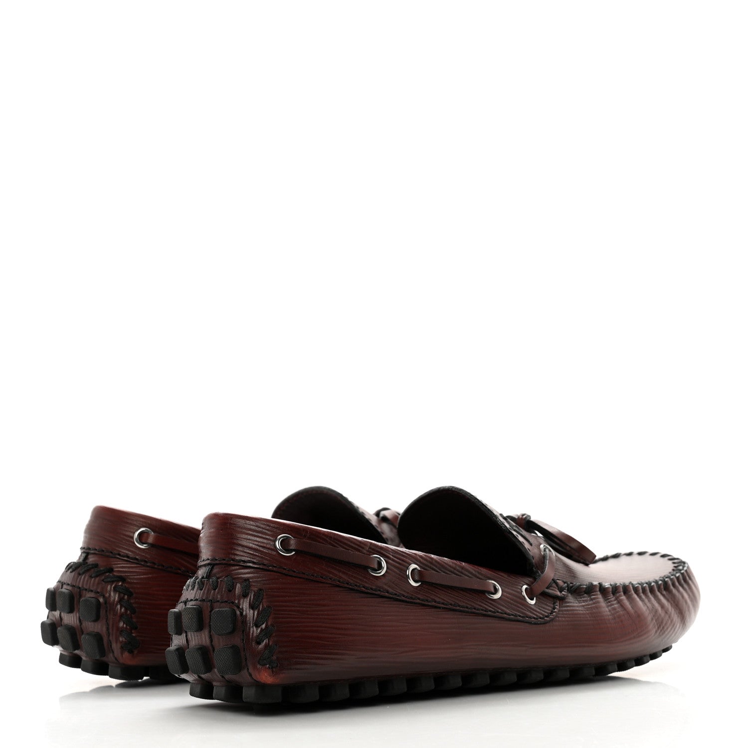 Louis Vuitton Epi Mens Arizona Car Shoe Moccasin Loafers 10 Bordeaux 4 of 7