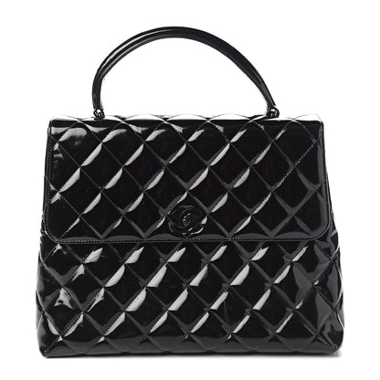 Chanel Patent Quilted Jumbo Kelly Flap Black 1 of 15