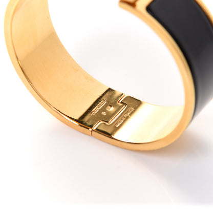 Hermes Enamel Wide Clic Clac H Bracelet PM Black 4 of 4