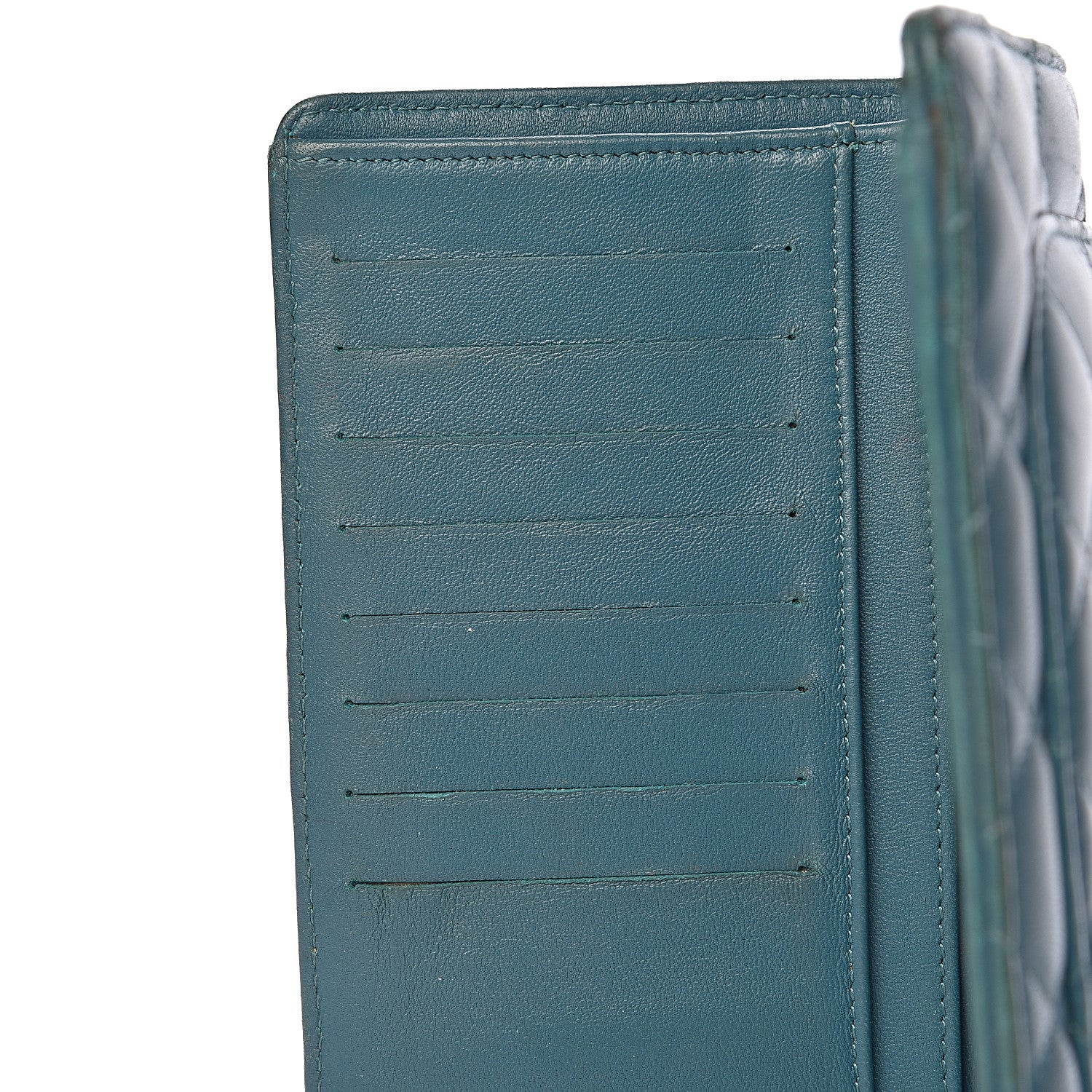 Chanel Lambskin Quilted Yen Wallet Blue 19 of 22