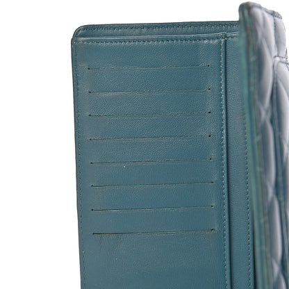 Chanel Lambskin Quilted Yen Wallet Blue 19 of 22