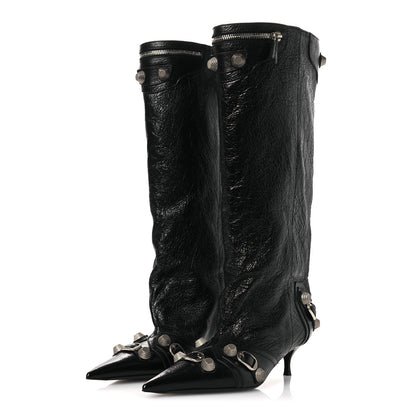 Balenciaga Agneau Arena Spiked Cagole 50mm Wide Boots 36 Black 4 of 11