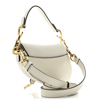 Christian Dior Grained Calfskin Mini Saddle Bag White 3 of 10