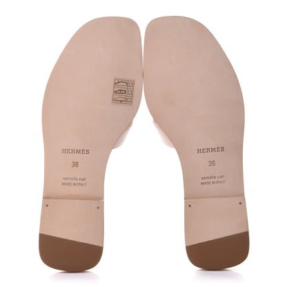 Hermes Calfskin Oran Sandals 36 Rose Petale 6 of 10