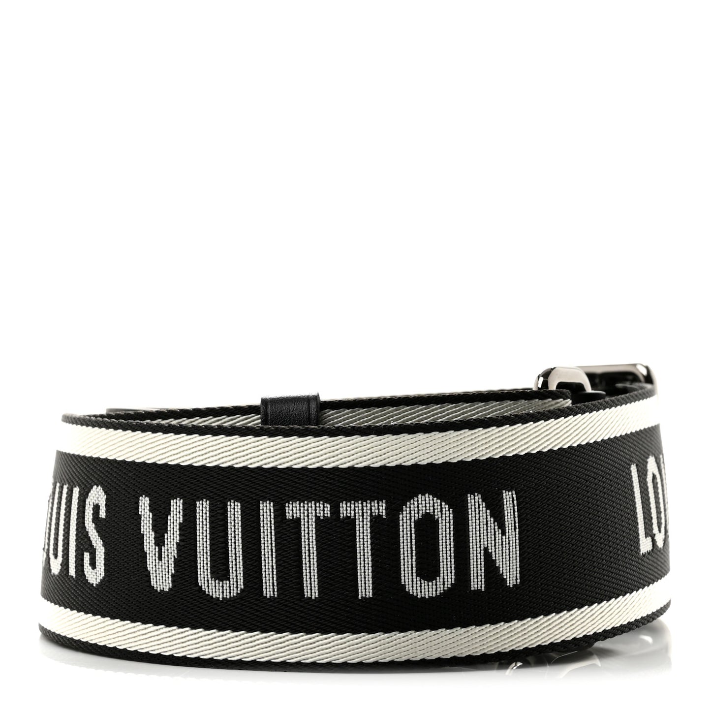 Nylon Jacquard Sporty Bandouliere Shoulder Strap Black