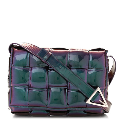 Bottega Veneta Glossy Nail Polish Nappa Maxi Intreccio Padded Cassette Crossbody Bag Holographic 1 of 13