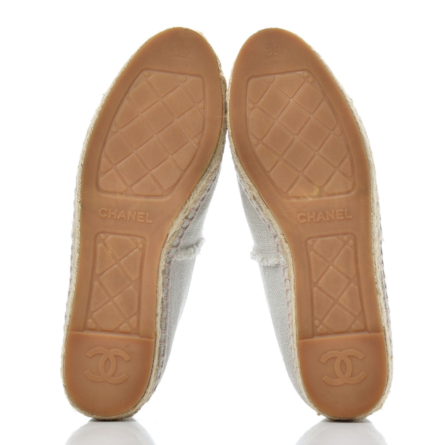 Chanel Linen CC Espadrilles 39 Beige Black 5 of 23